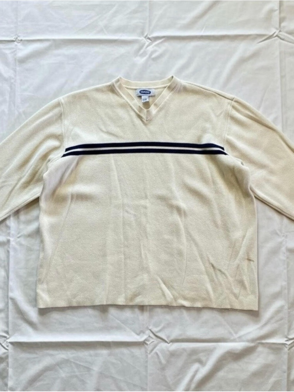 Old Navy Vintage Y2k Beige Striped Sweatshirt Womens XLarge